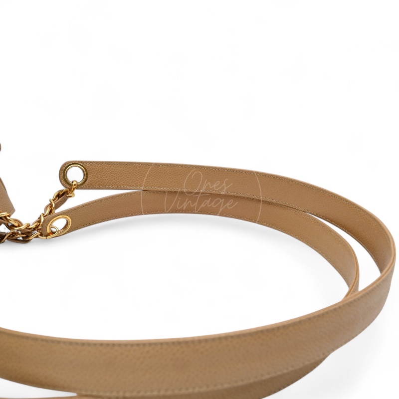 [Pre-owned] Chanel Beige Caviar CC Tote Bag-30