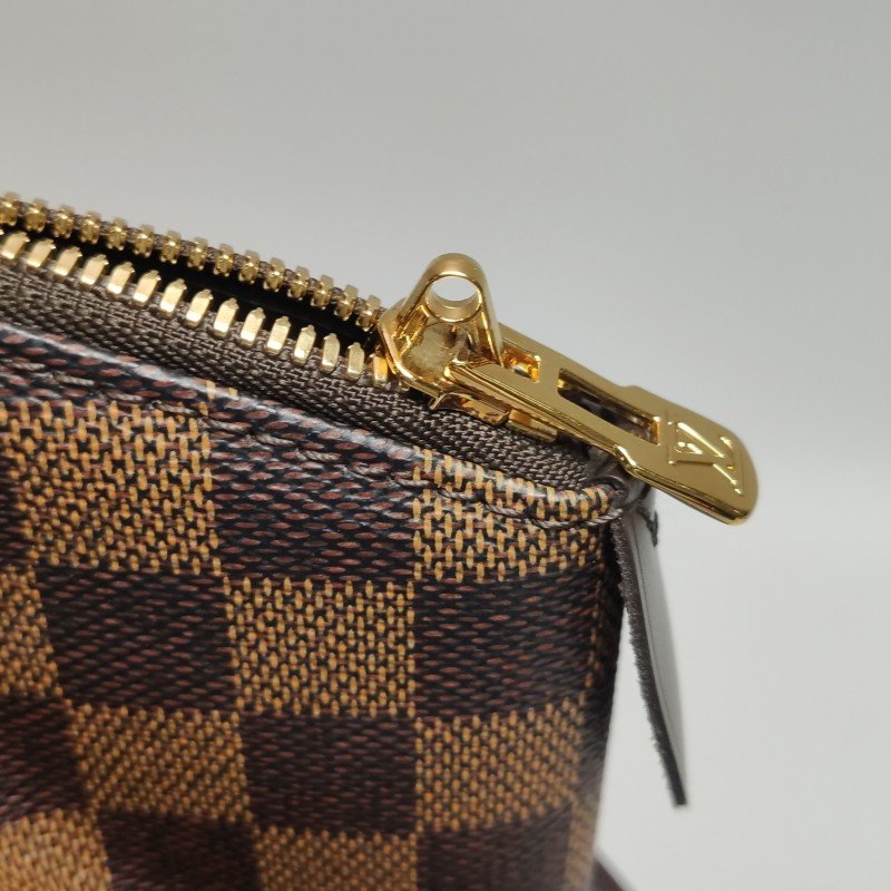 Louis Vuitton(LV)Verona中號牛皮拼色棋盤格logo徽標飾邊托特包單肩包-11