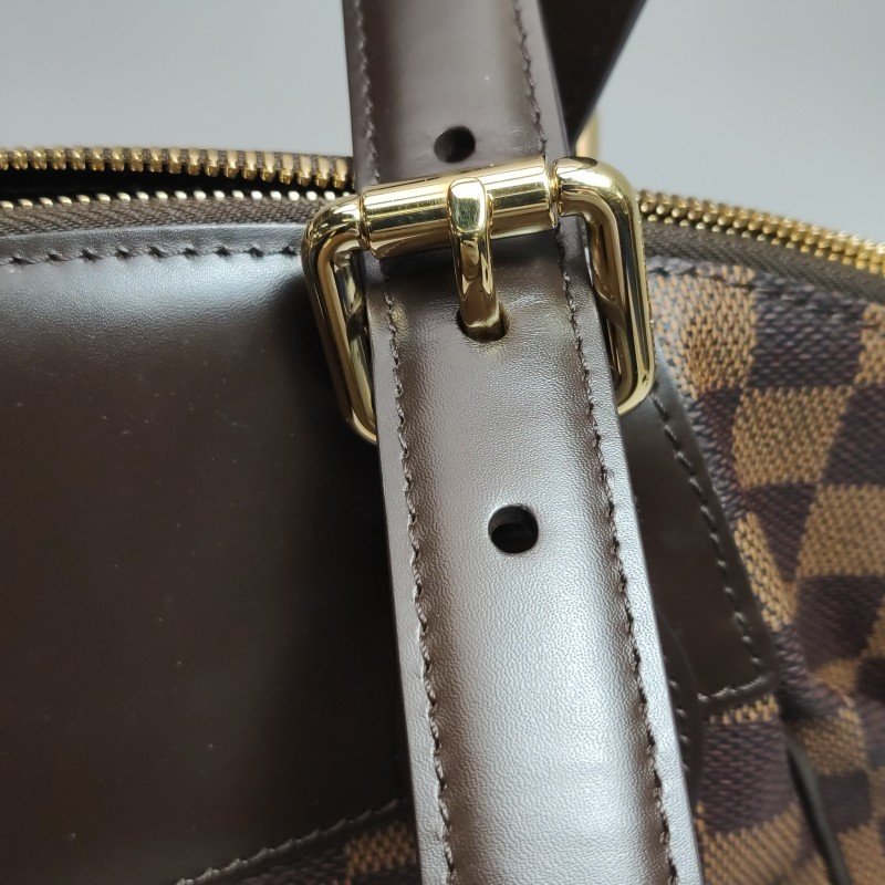 Louis Vuitton(LV)Verona中號牛皮拼色棋盤格logo徽標飾邊托特包單肩包-12