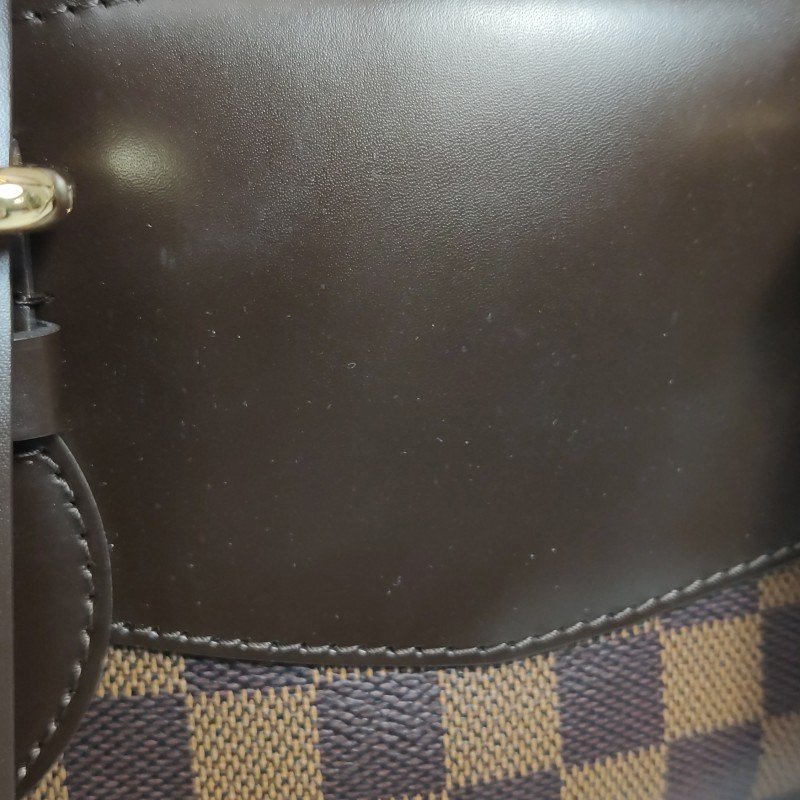 Louis Vuitton(LV)Verona中號牛皮拼色棋盤格logo徽標飾邊托特包單肩包-15