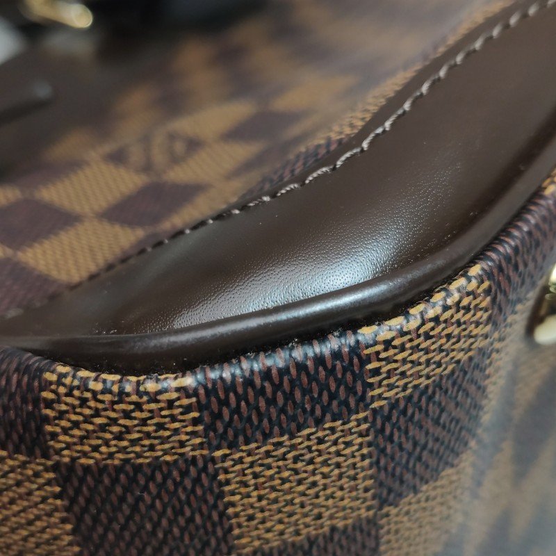 Louis Vuitton(LV)Verona中號牛皮拼色棋盤格logo徽標飾邊托特包單肩包-20