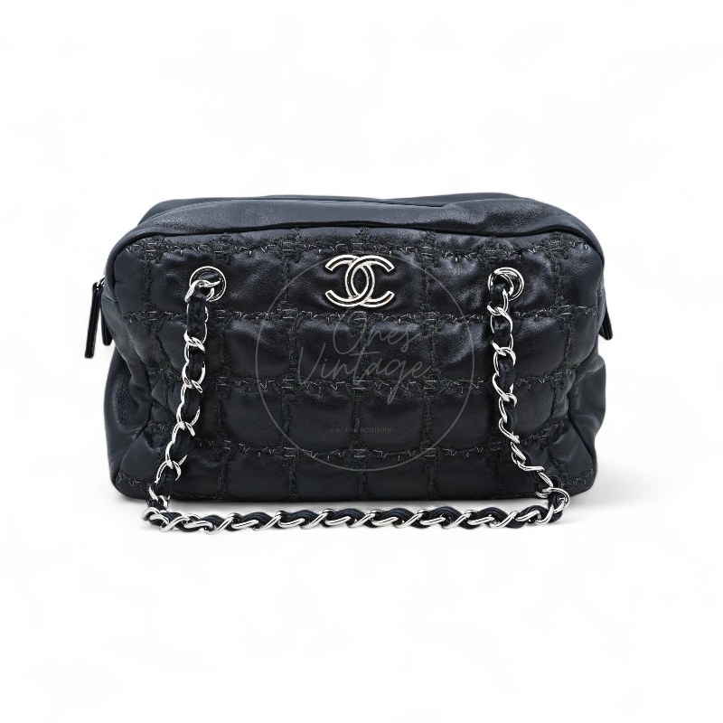 [Pre-owned] Chanel Tweed On Square Stitch Bubble Bag-0