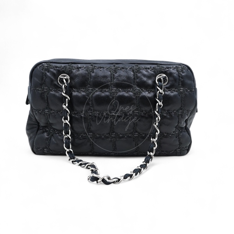 [Pre-owned] Chanel Tweed On Square Stitch Bubble Bag-3