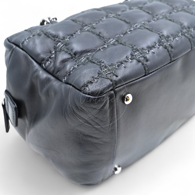 [Pre-owned] Chanel Tweed On Square Stitch Bubble Bag-14