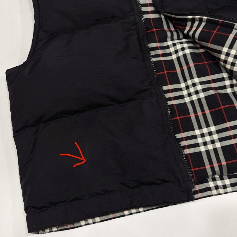 BURBERRY 藍標 兩面穿格紋羽絨背心-5