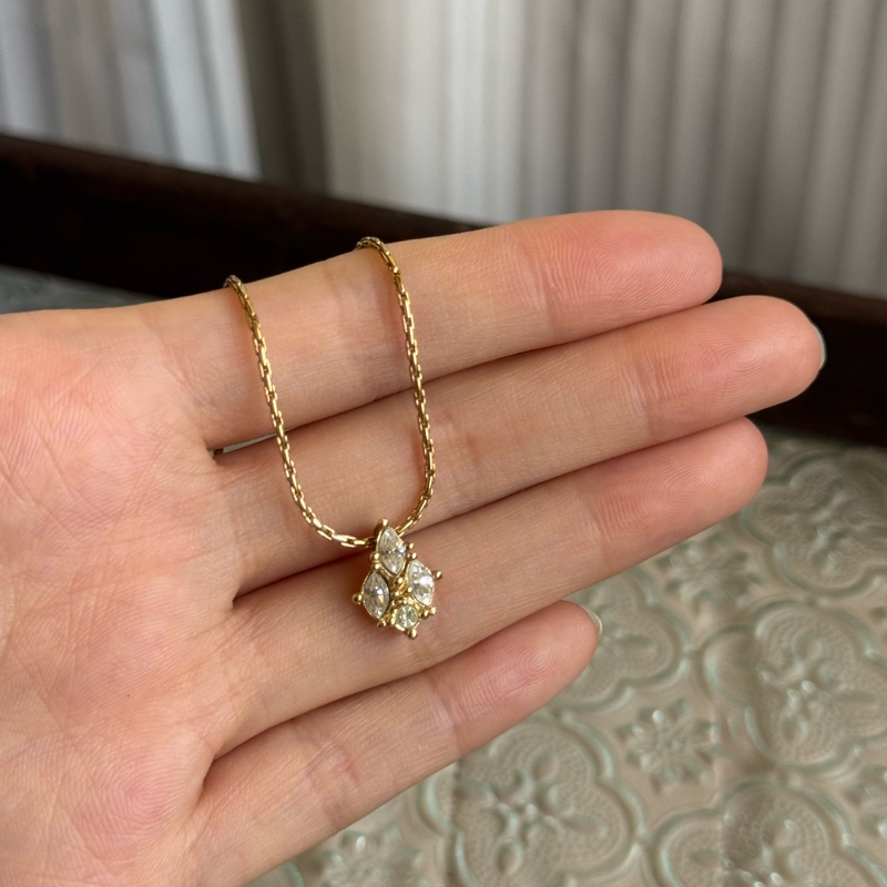 Christian Dior 迪奧 萊茵石梨形項鏈 頸鏈-5