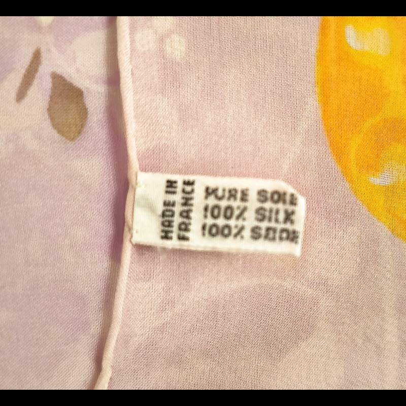 Celine 凱旋門鳥語花香淺紫色絲巾-7