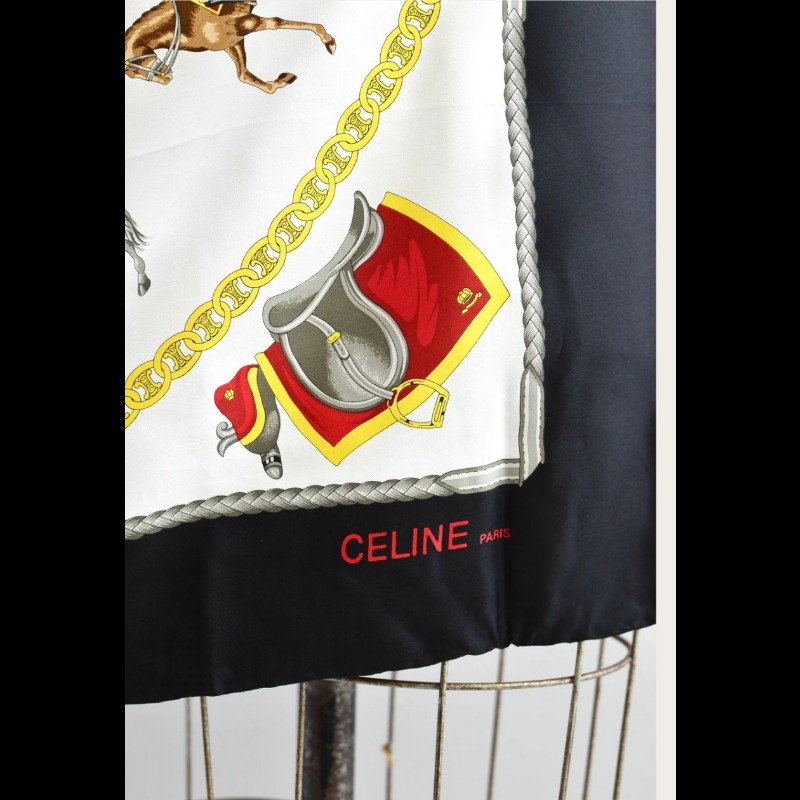 celine凱旋門騎士絲巾-7