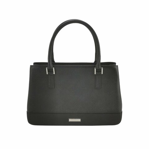 Burberry牛皮純色字母Logo手提包
