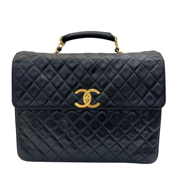 Chanel 手提 黑色公事包 大容量 皮革 二手 中古vintage-4