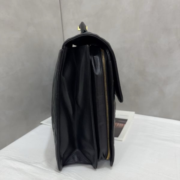 Chanel 手提 黑色公事包 大容量 皮革 二手 中古vintage-5