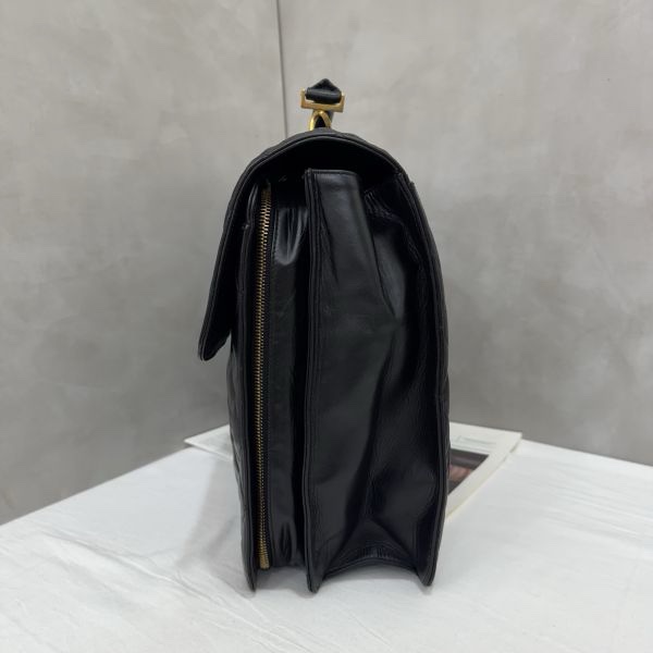 Chanel 手提 黑色公事包 大容量 皮革 二手 中古vintage-6
