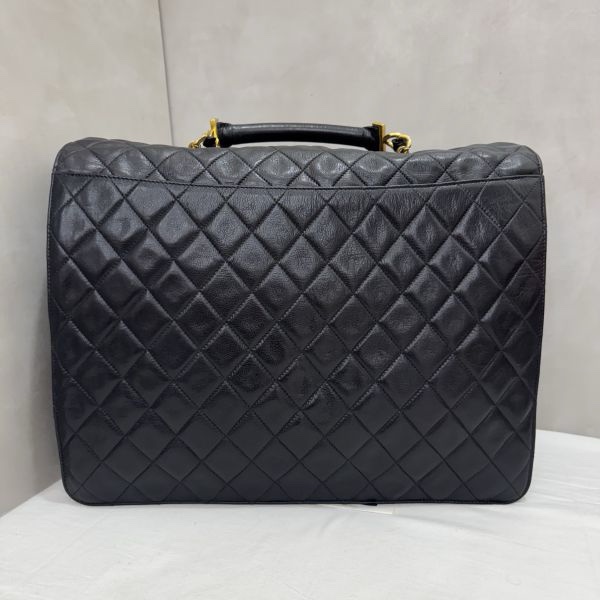 Chanel 手提 黑色公事包 大容量 皮革 二手 中古vintage-7