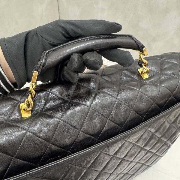 Chanel 手提 黑色公事包 大容量 皮革 二手 中古vintage-8