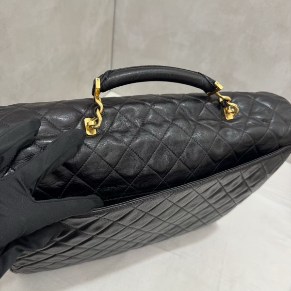 Chanel 手提 黑色公事包 大容量 皮革 二手 中古vintage-9
