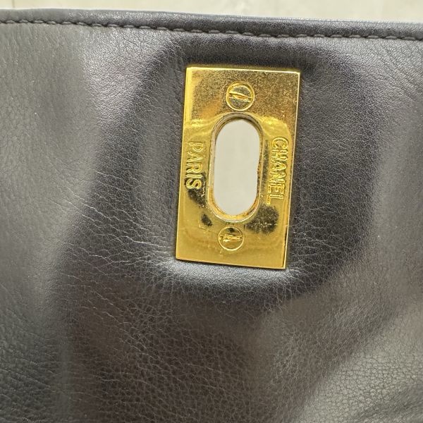 Chanel 手提 黑色公事包 大容量 皮革 二手 中古vintage-13