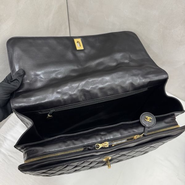 Chanel 手提 黑色公事包 大容量 皮革 二手 中古vintage-14