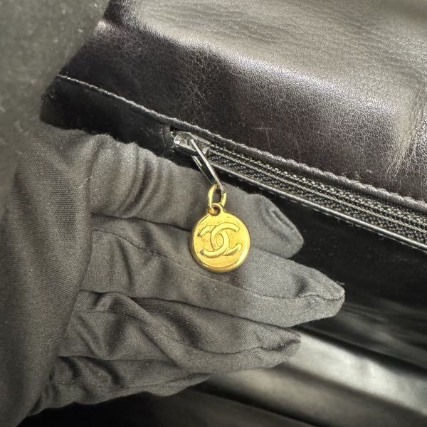 Chanel 手提 黑色公事包 大容量 皮革 二手 中古vintage-15