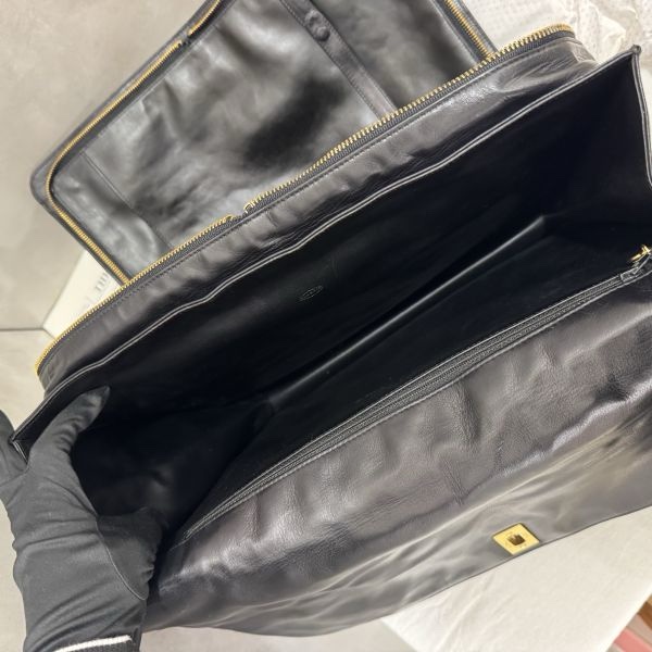 Chanel 手提 黑色公事包 大容量 皮革 二手 中古vintage-20