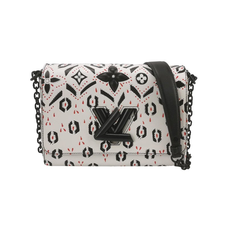 Louis Vuitton(LV)Twist中號牛皮紅點印花LV旋轉鎖扣斜挎包-0