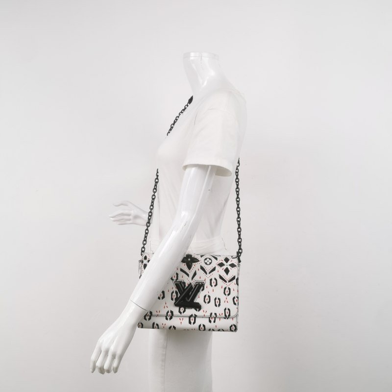 Louis Vuitton(LV)Twist中號牛皮紅點印花LV旋轉鎖扣斜挎包-1