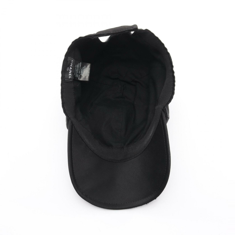 香奈兒 COCO 標誌黑色絲綢女帽（二手）-2