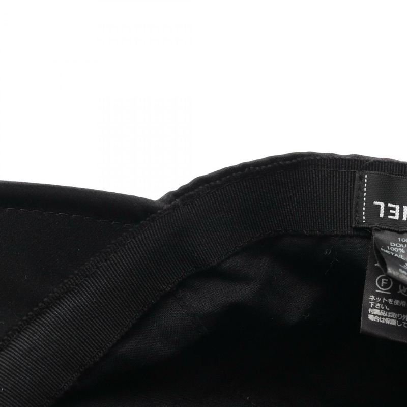 香奈兒 COCO 標誌黑色絲綢女帽（二手）-7