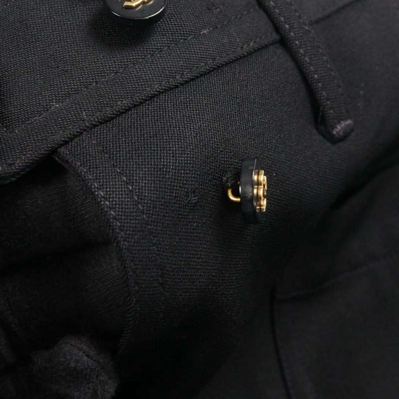 香奈兒 COCO 標誌紐扣半身裙 P04919 羊毛黑色二手女款 38 碼-8