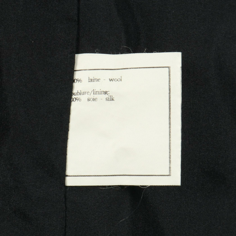 香奈兒 COCO 標誌紐扣側邊 logo 長褲 P05760 羊毛黑色二手女裝 #38-3