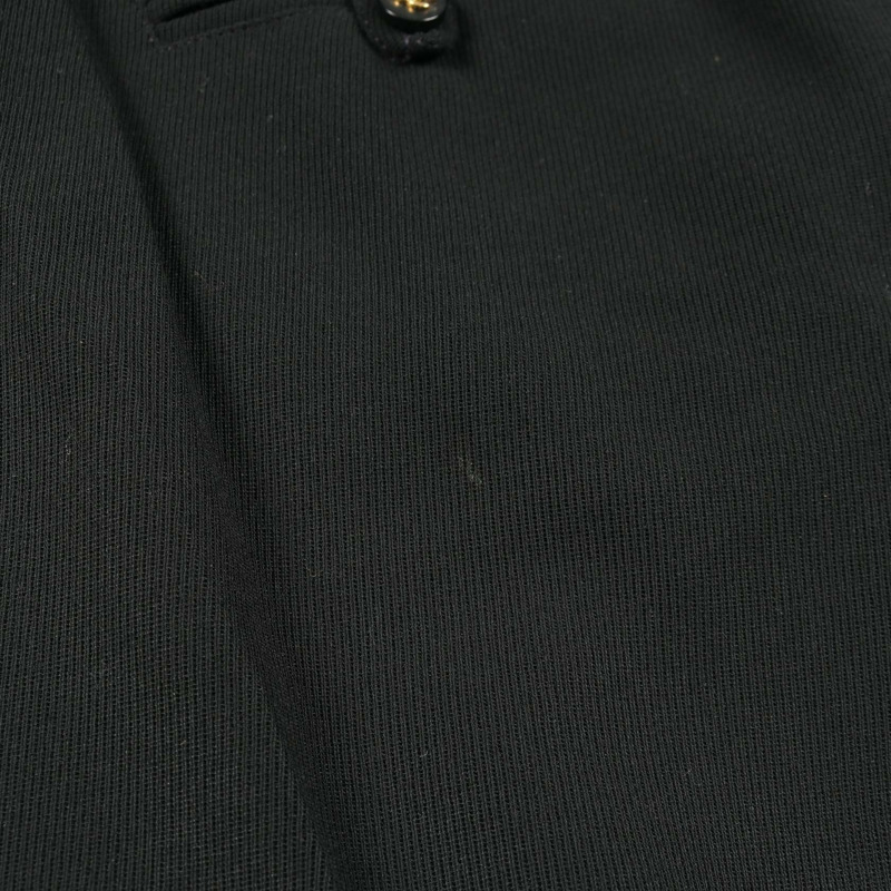 香奈兒 COCO 標誌紐扣側邊 logo 長褲 P05760 羊毛黑色二手女裝 #38-8