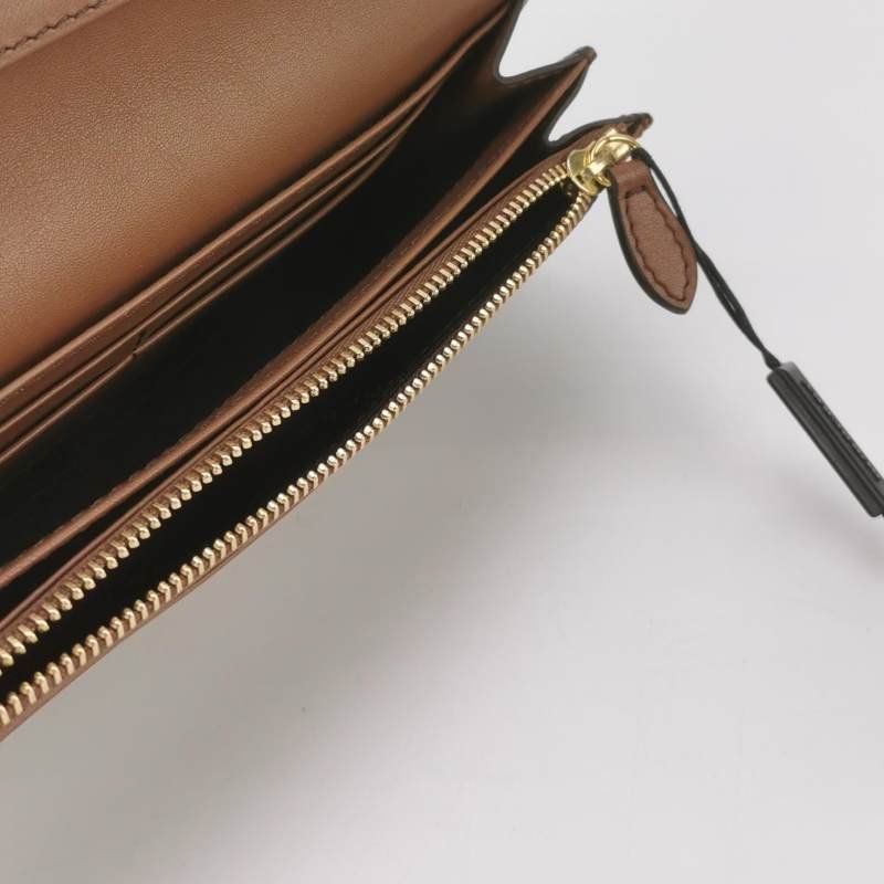 Burberry牛皮帆布拼色格紋字母Logo錢包-5