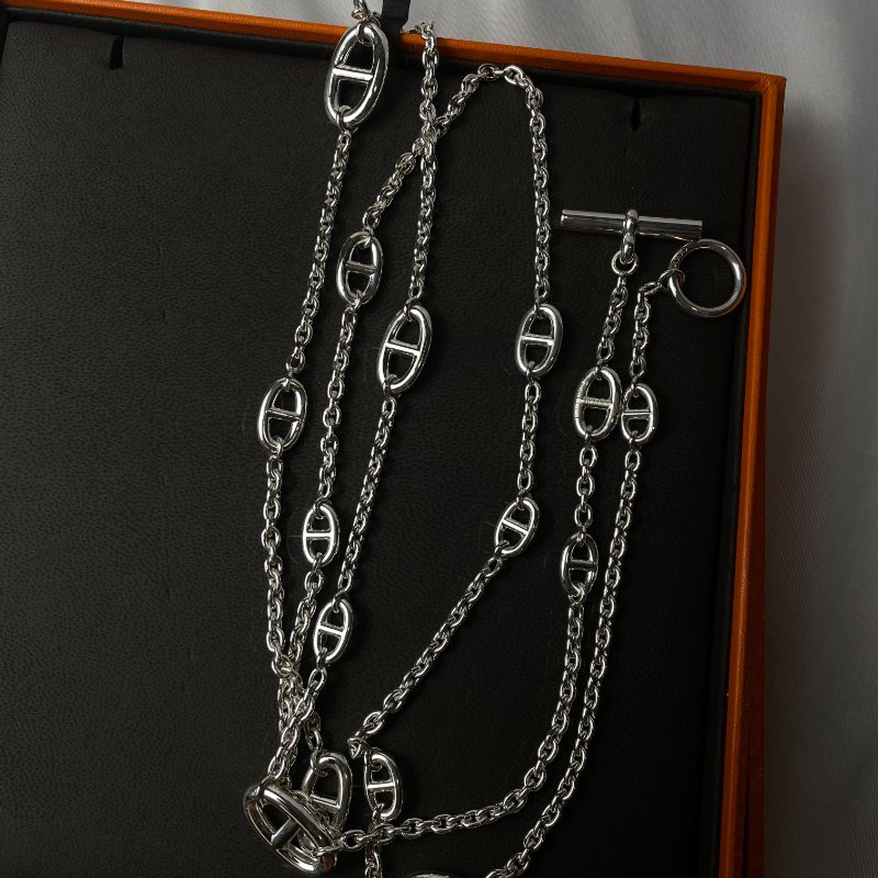 現貨 Hermes純銀豬鼻子鏈-4