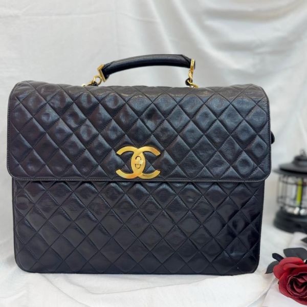 Chanel 手提黑色公事包 辦公包 大容量 vintage 中古 二手-1
