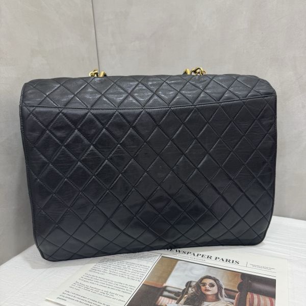 Chanel 手提黑色公事包 辦公包 大容量 vintage 中古 二手-5