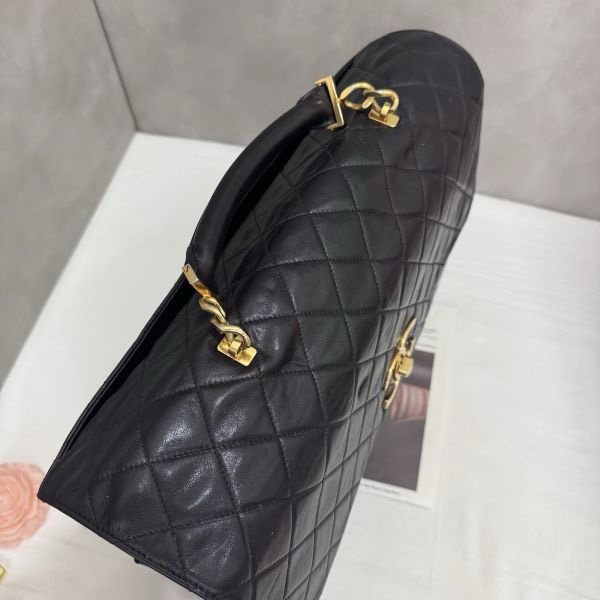 Chanel 手提黑色公事包 辦公包 大容量 vintage 中古 二手-9