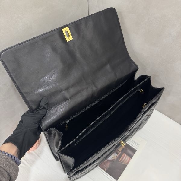 Chanel 手提黑色公事包 辦公包 大容量 vintage 中古 二手-10