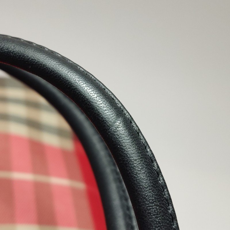Burberry尼龍布拼色格紋按扣手提包-12