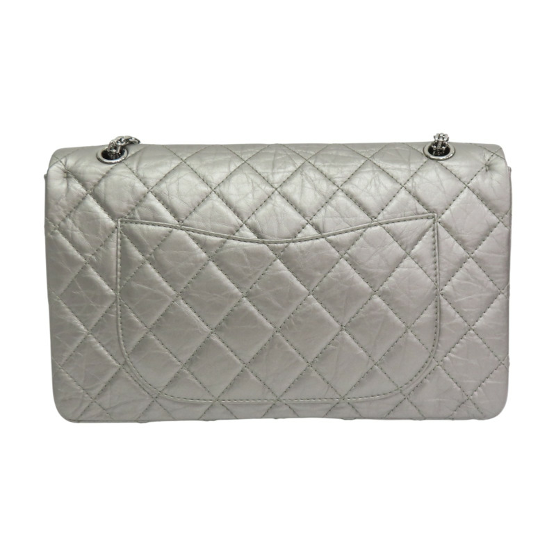 銀色 羊皮 2.55 肩背包 A37590 (無卡)【CHANEL 香奈兒】 A37590-1