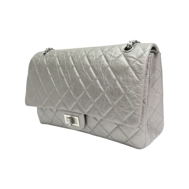 銀色 羊皮 2.55 肩背包 A37590 (無卡)【CHANEL 香奈兒】 A37590-2
