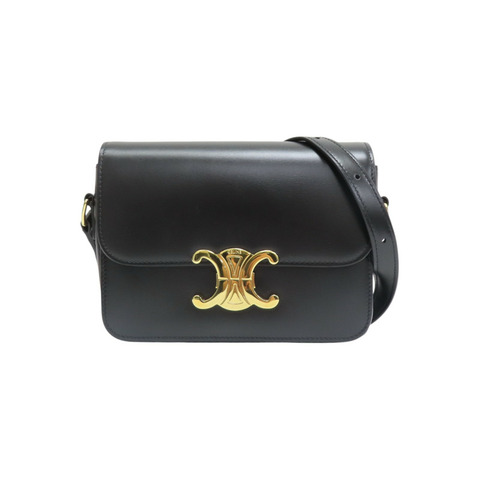 黑色 牛皮 TEEN TRIOMPHE 肩背包 188423【CELINE 賽琳】 188423