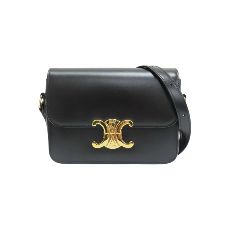 黑色 牛皮 TEEN TRIOMPHE 肩背包 188423【CELINE 賽琳】 188423-0