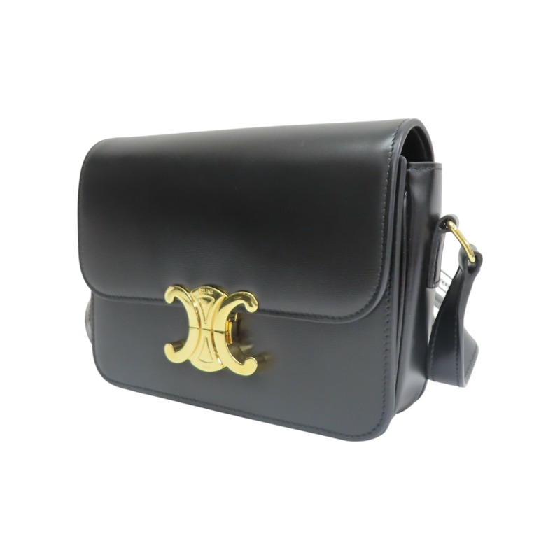 黑色 牛皮 TEEN TRIOMPHE 肩背包 188423【CELINE 賽琳】 188423-2