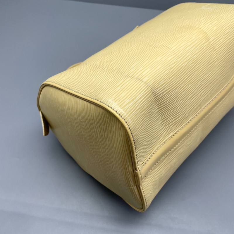 LV speedy 水波纹黃色中古款手提包27*19*15-3