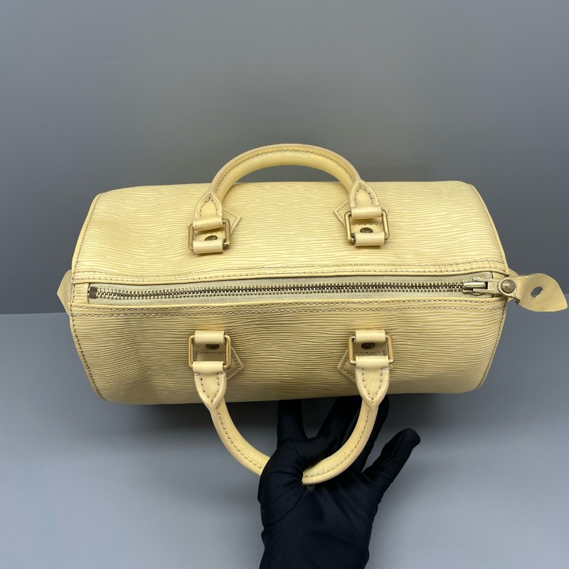 LV speedy 水波纹黃色中古款手提包27*19*15-4