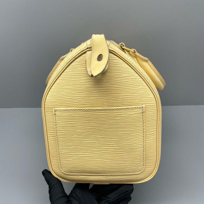 LV speedy 水波纹黃色中古款手提包27*19*15-6