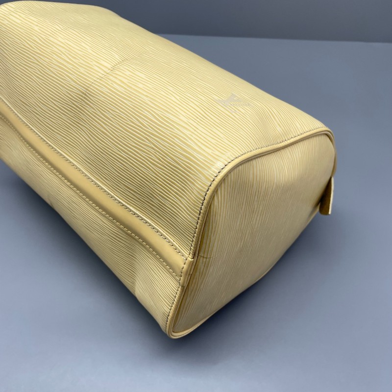 LV speedy 水波纹黃色中古款手提包27*19*15-10