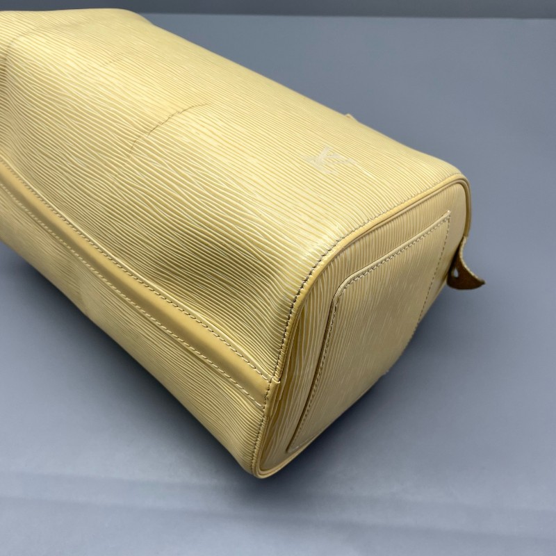 LV speedy 水波纹黃色中古款手提包27*19*15-14