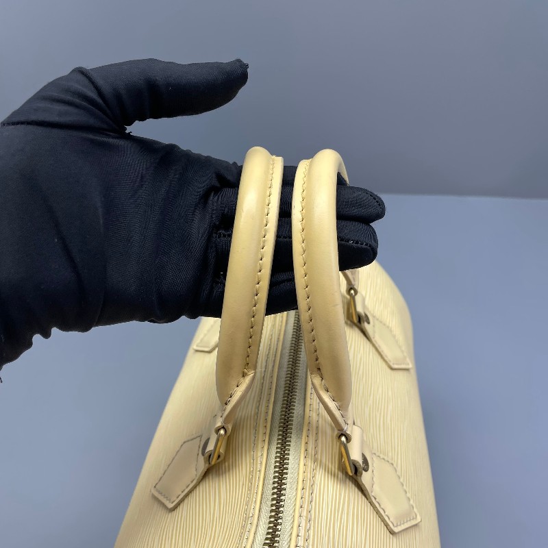 LV speedy 水波纹黃色中古款手提包27*19*15-18