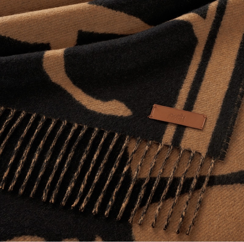 全新 清貨🧡 Hermes muffler cashmere 頸巾 羊绒 圍巾  🐴Casaque Tete a Queue-5