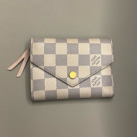 Louis Vuitton 棋盤白錢包/短夾 無配件